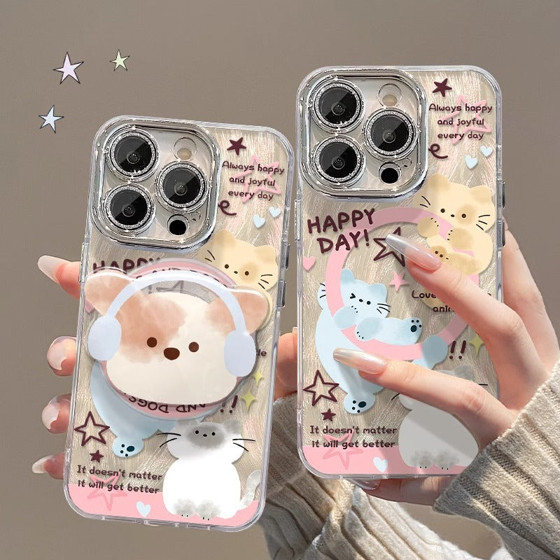 Cute Animal Magnetic Case for iPhone 15/14/13/12