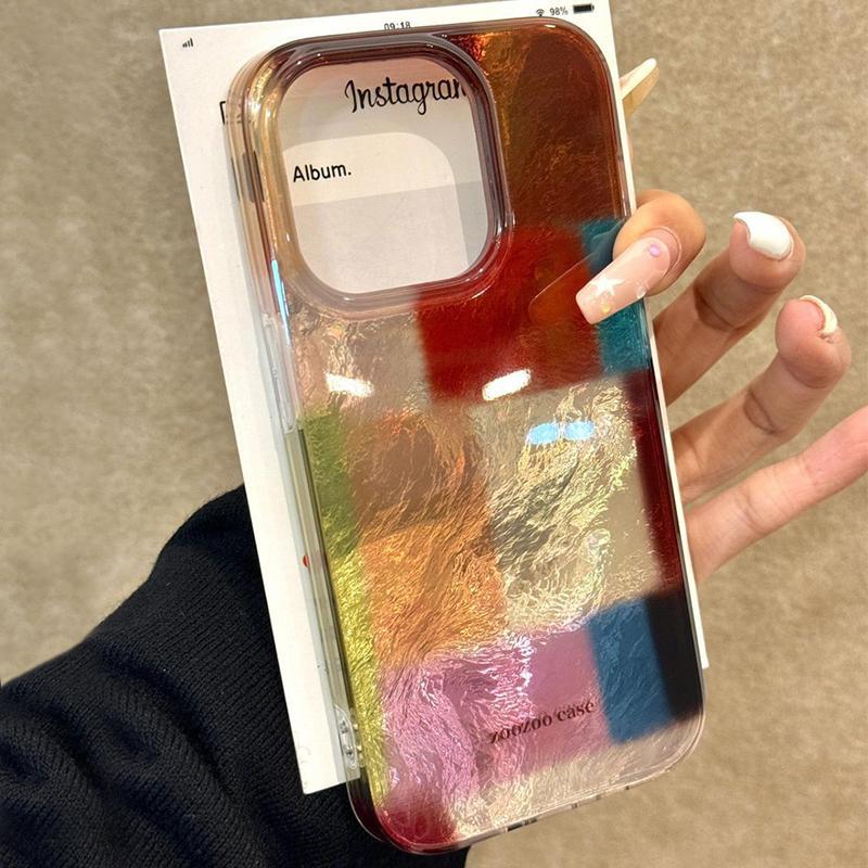 Colorful Square Plaid Case for iPhone 16 Pro Max