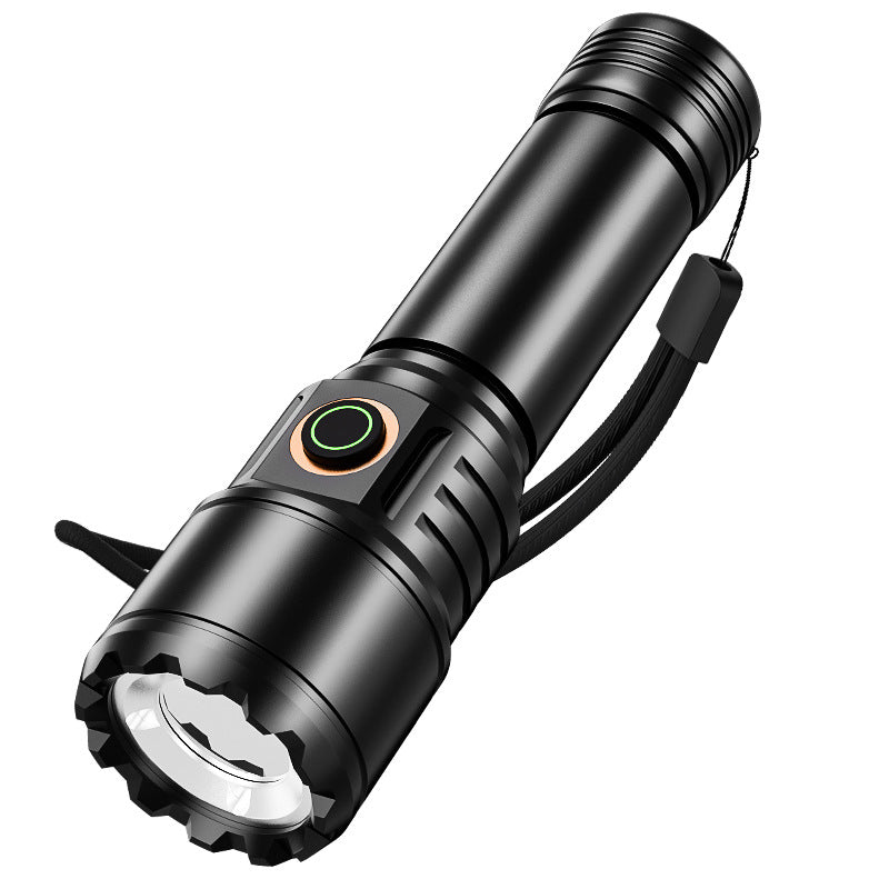 Super Bright Rechargeable Zoom Flashlight with Laser Beam