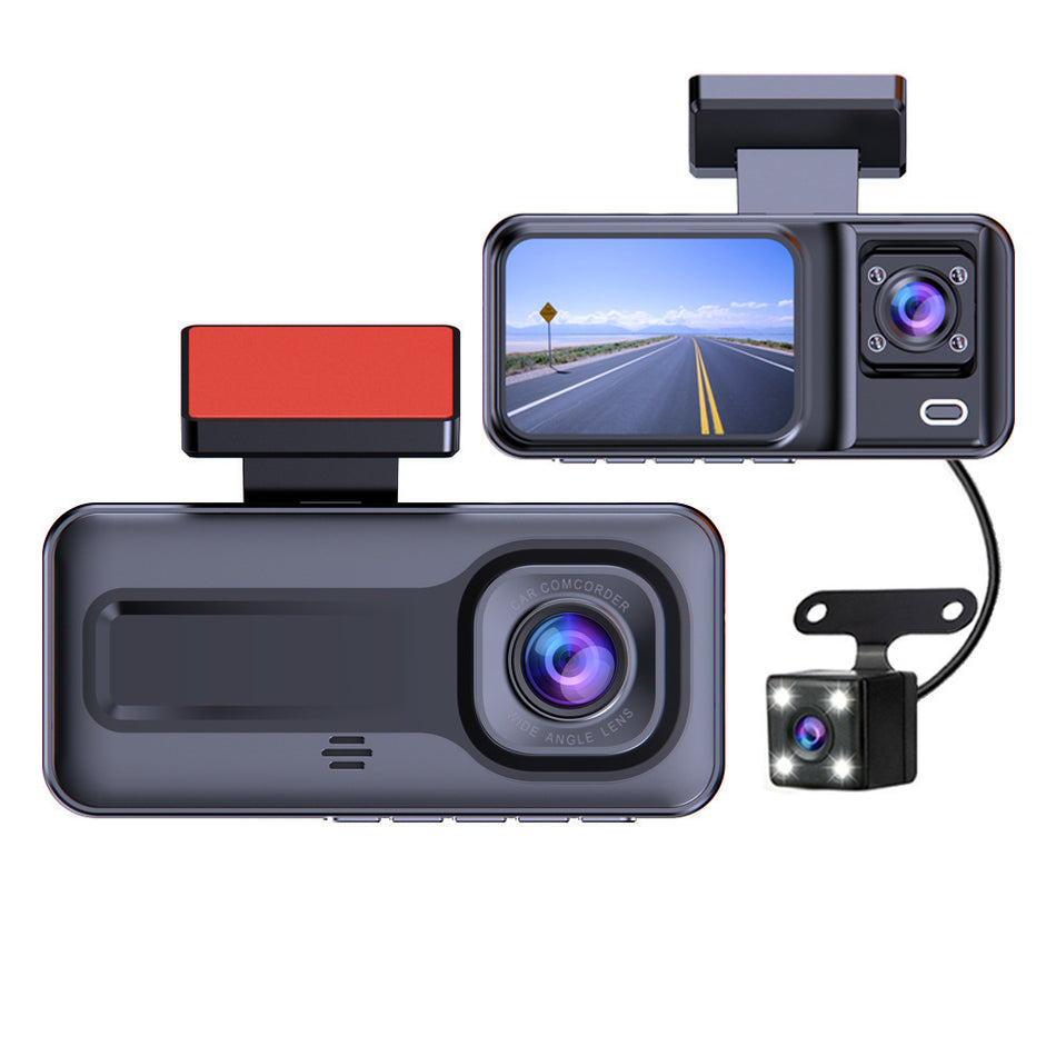 1080P Three Lens Car Dash Cam Night Vision Recorder