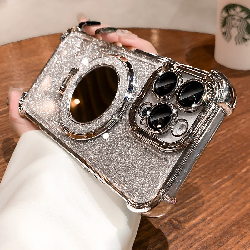 iPhone 16 Pro Max Mirror Case with Magnetic Stand