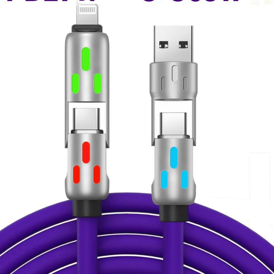 240W 4-in-1 Light-Up Cable Fast Charge for All