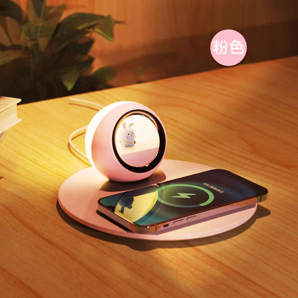 Night Light Desk Lamp with Wireless Charging