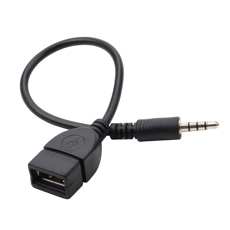 Car AUX Audio Cable 3.5mm to USB Card Reader for Music Playback