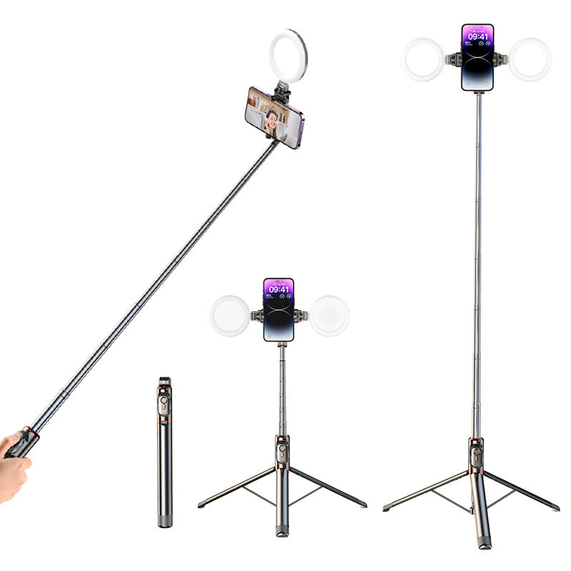 All-in-One Bluetooth Selfie Stick Tripod with Telescopic Pole