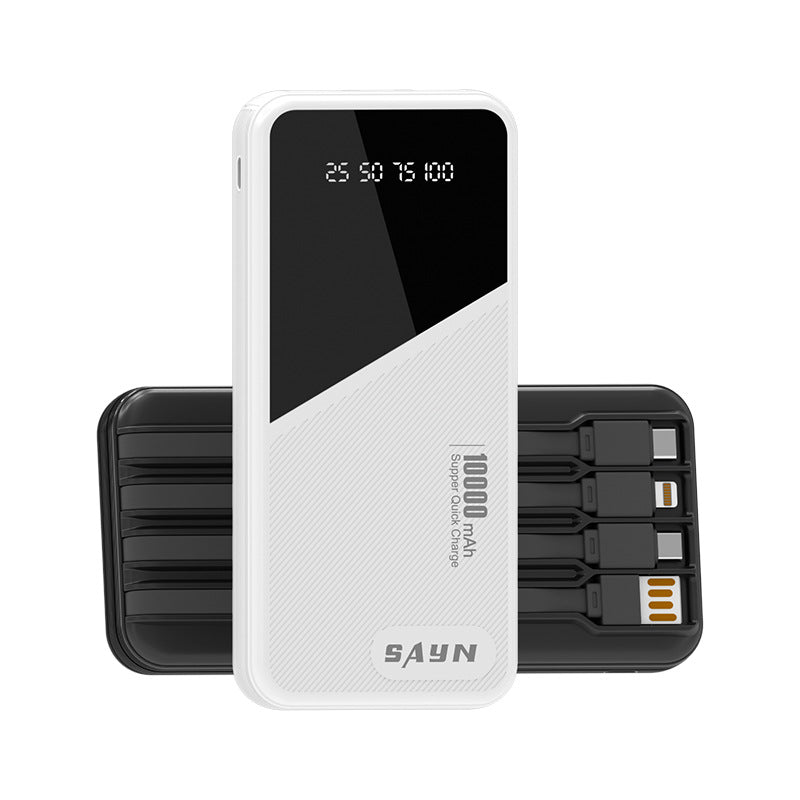 10000mAh Power Bank – 4-Wire, Fast Charge, Polymer Battery