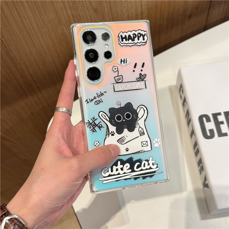 Custom Black Cat Soft Case – Samsung S Series & A24/A25