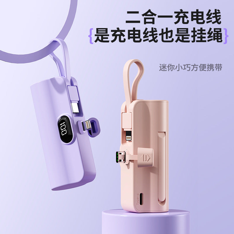 Digital Display Capsule Power Bank 5000mAh Portable Mini