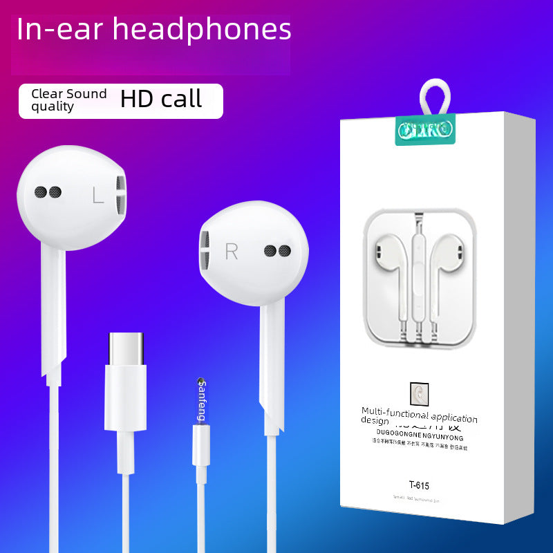 Subwoofer Wired In-Ear Headset Type-C for Android