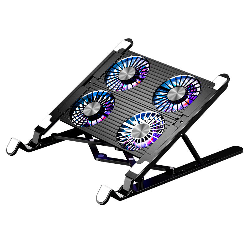 RGB Aluminum Laptop Cooling Stand – Foldable & Silent