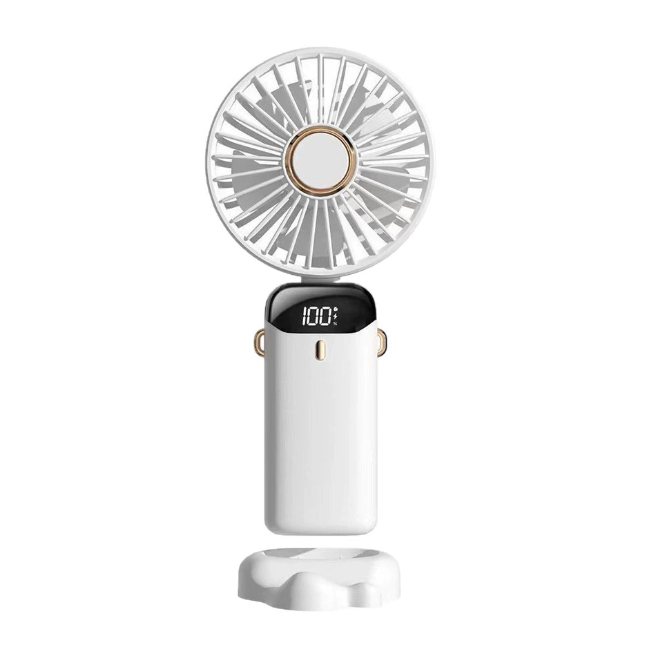 2025 USB Handheld Fan – Foldable Mini Desktop Portable Cooling with Digital Display