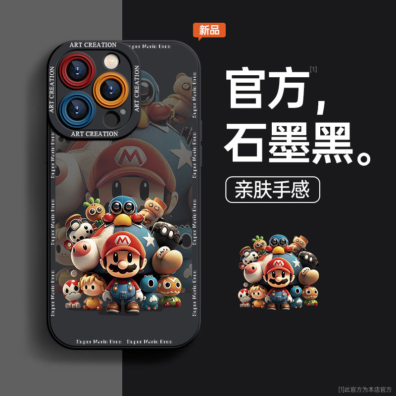 Silicone Drop-Proof Mario Case for iPhone 15 Series