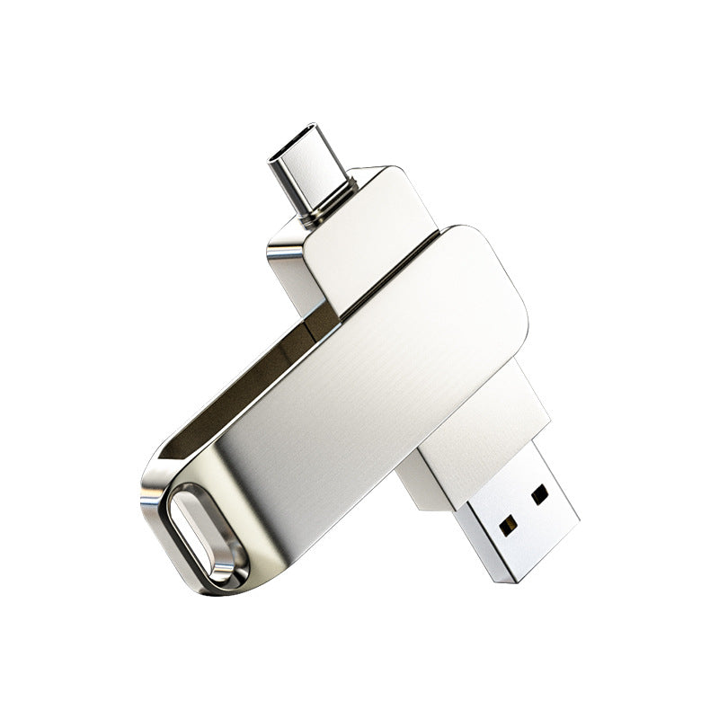 Type-C 2-in-1 Metal USB Flash Drive 128GB High Speed