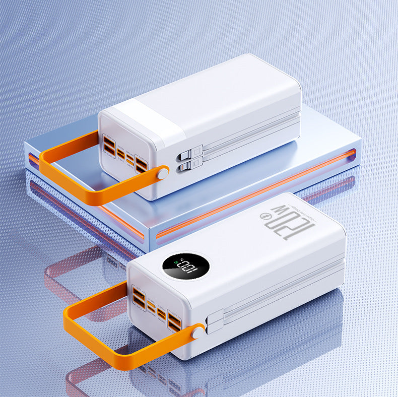 Fast Charging Power Bank Built-in Cable Logo Custom