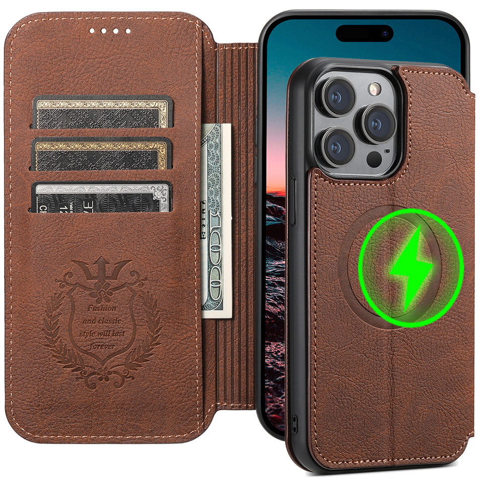 MagSafe Flip Leather Case iPhone 13–16