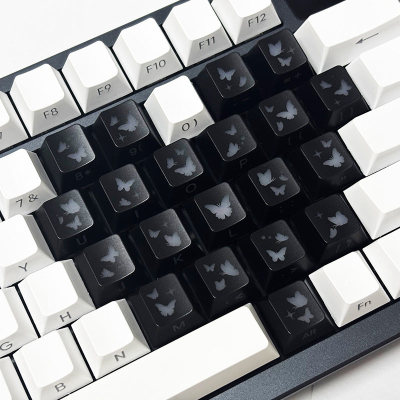 Heart Butterfly 21-Key Translucent Mechanical Keycaps