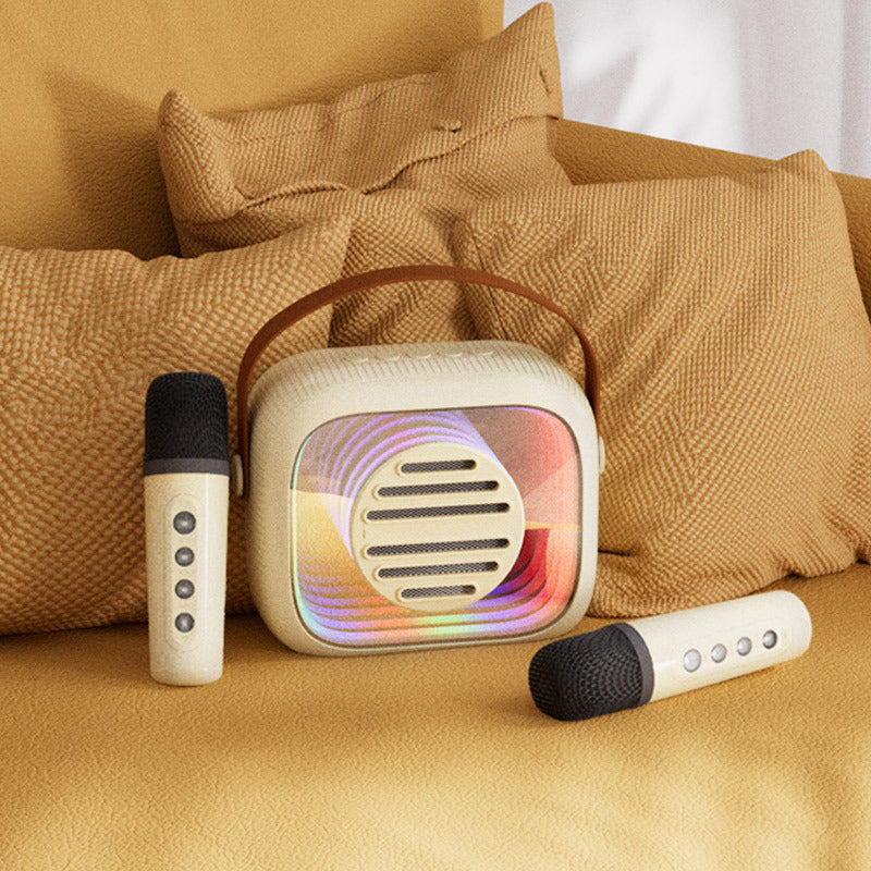 YF93 Kids Bluetooth KTV Mic – Dual Speaker LED Karaoke Mic