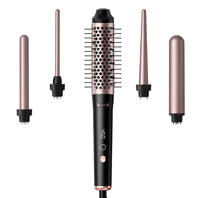 5-in-1 LCD Curling Iron – With Comb & Display Screen