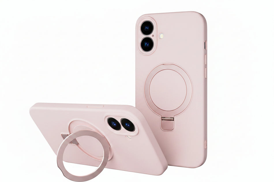 Liquid Silicone Magnetic Phone Case with Bracket for iPhone 16 Pro