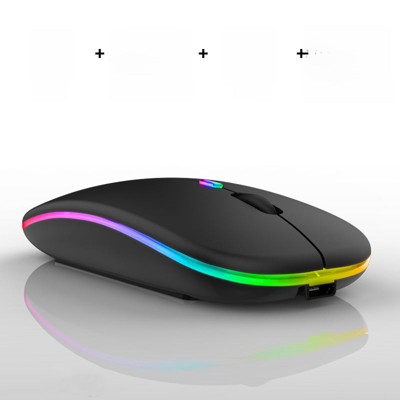 Silent Dual-Mode Bluetooth Mouse with RGB Light