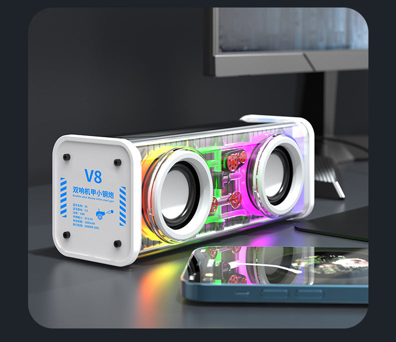 V8 Transparent Mecha Bluetooth Speaker