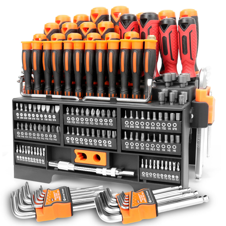 146-Piece Magnetic Screwdriver Set – Hex & Cross Tool Kit