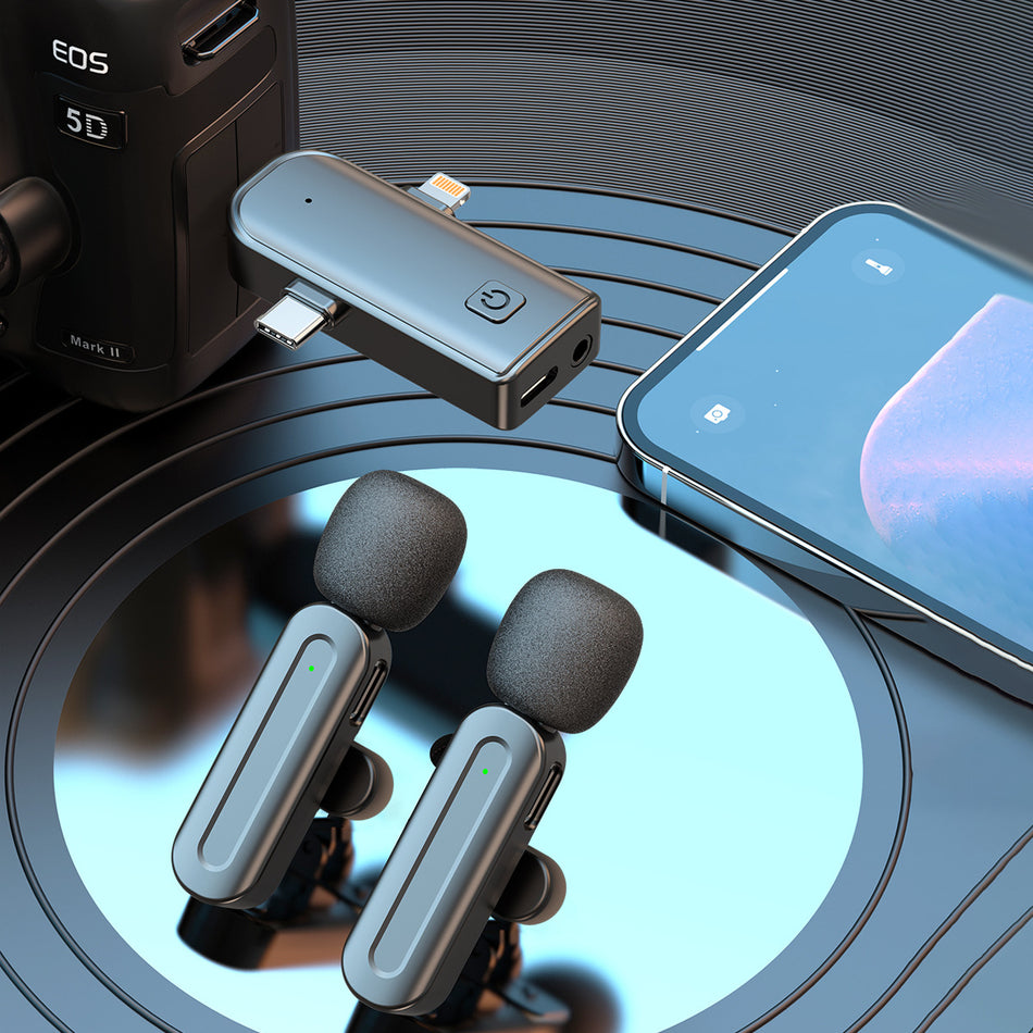 Wireless Lavalier Microphone | Noise Reduction Clip-On Mic