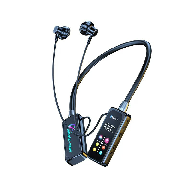 Color Screen Neck Bluetooth Headset – Digital Display & K-Song Live