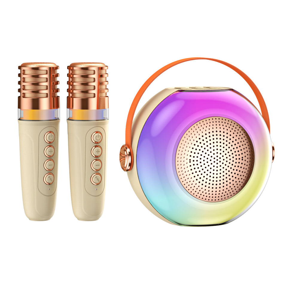 A6 Kids Bluetooth Karaoke Mic – Luminous Speaker & Subwoofer All-in-One