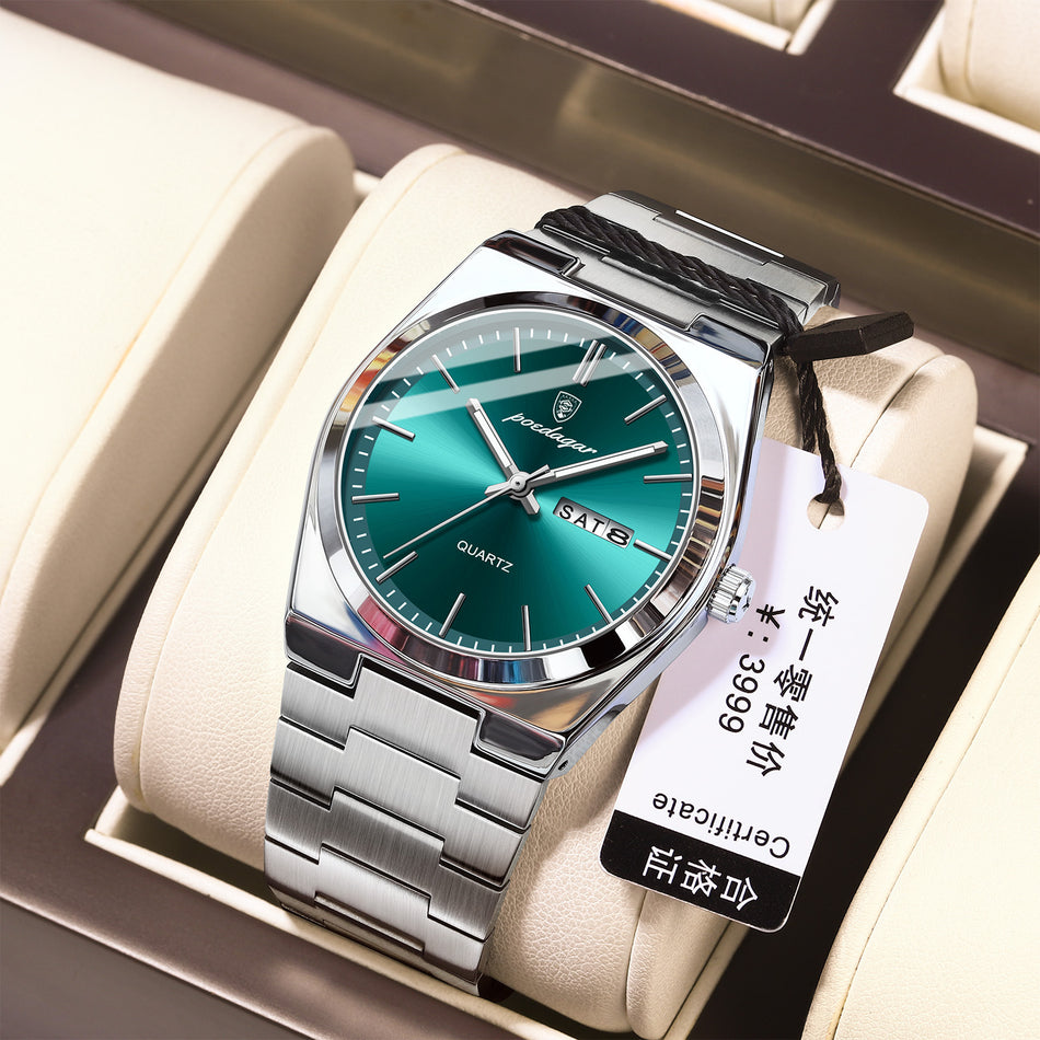 Men’s Waterproof Double Calendar Watch – Casual Sports Quartz
