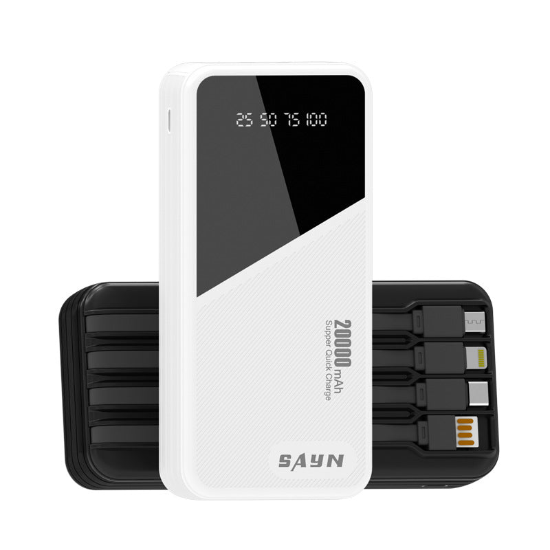 20000mAh Power Bank – Fast Charge, 4-Wire, Certified