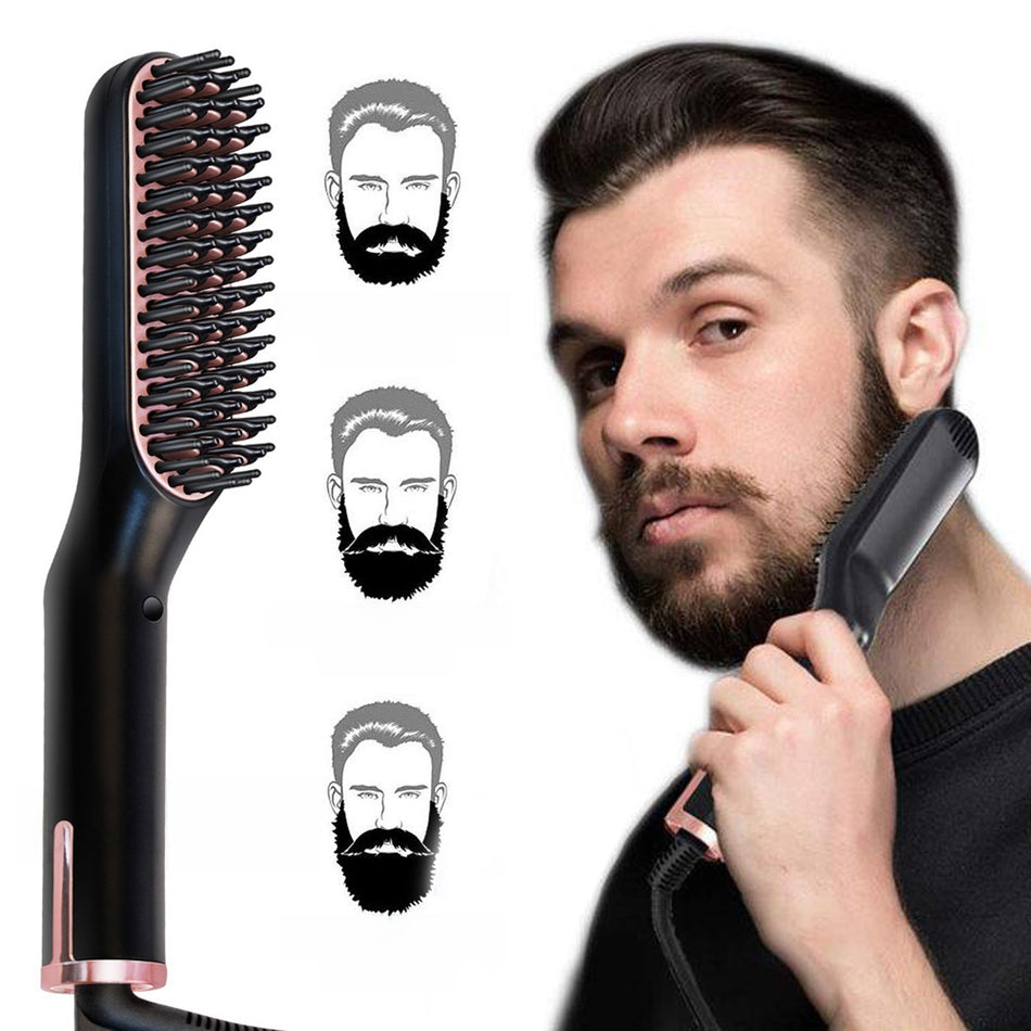 Mini Electric Beard & Hair Straightener for Men