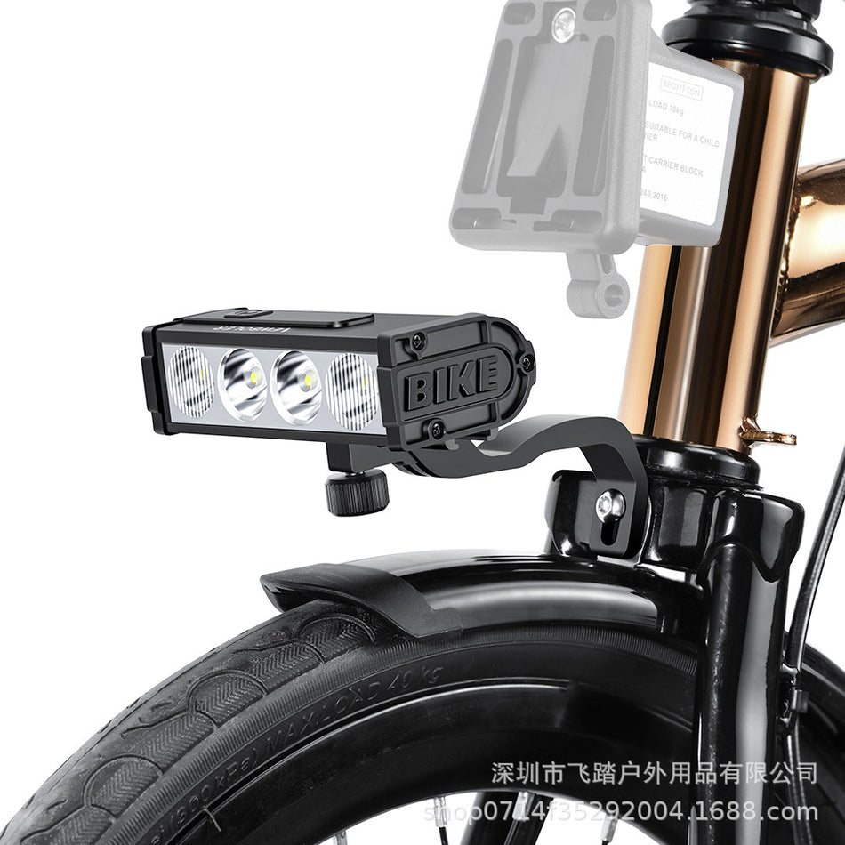 USB Rechargeable Aluminum Alloy Bicycle Headlight – Digital Display & Mount