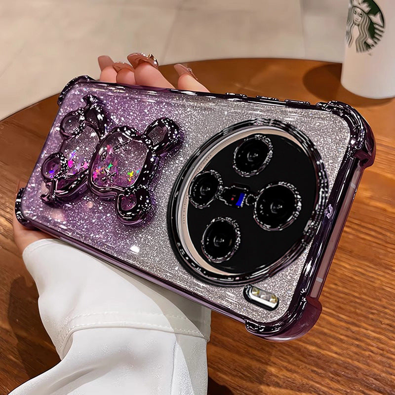 Quicksand Bear Electroplated Soft Case for Vivo X200S