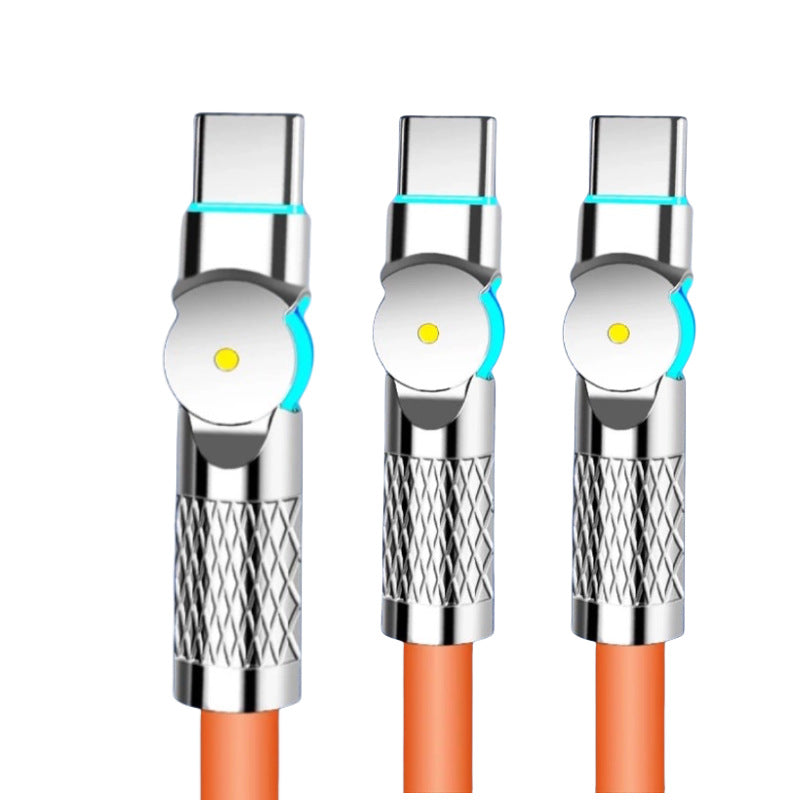 180° Rotating Elbow Fast Charging Cable Apple Android USB